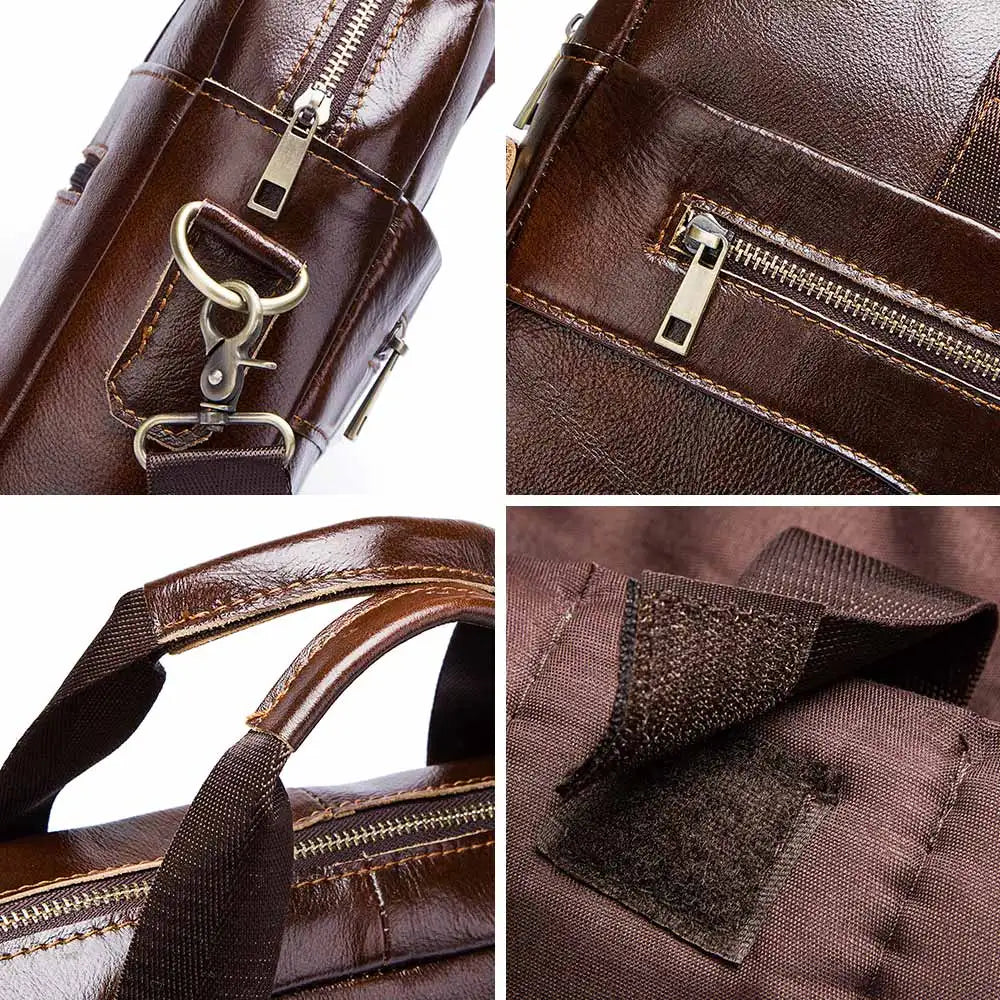 feature images of luxury leather briefcase