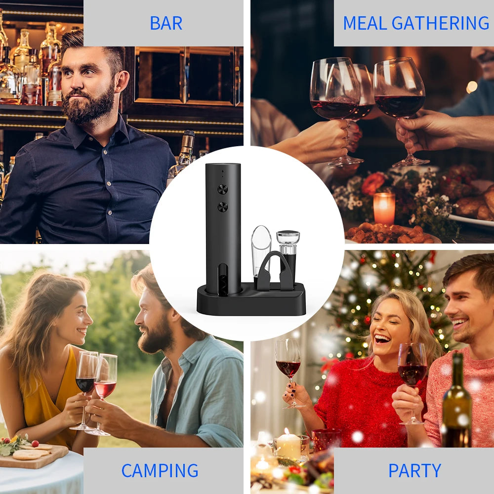 Electric Wine Bottle Opener Set – Rechargeable & Cordless