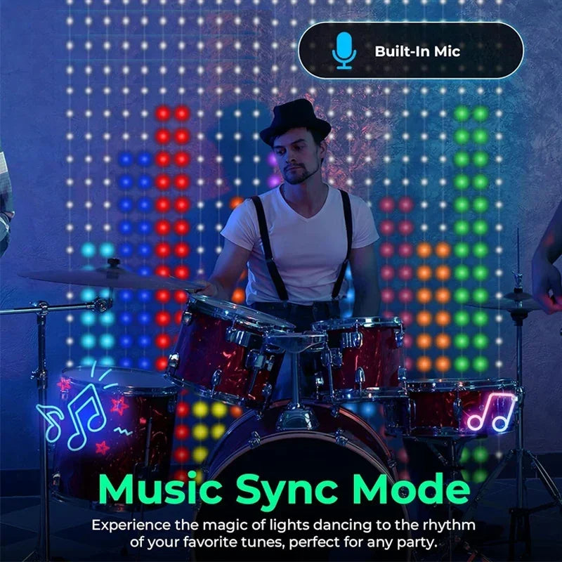 Smart LED Curtain Fairy Lights App Control Music Sync