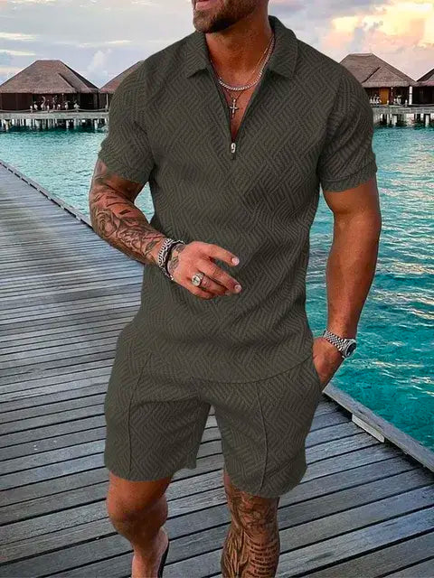 Men's Two-Piece Summer Shirt & Short Set